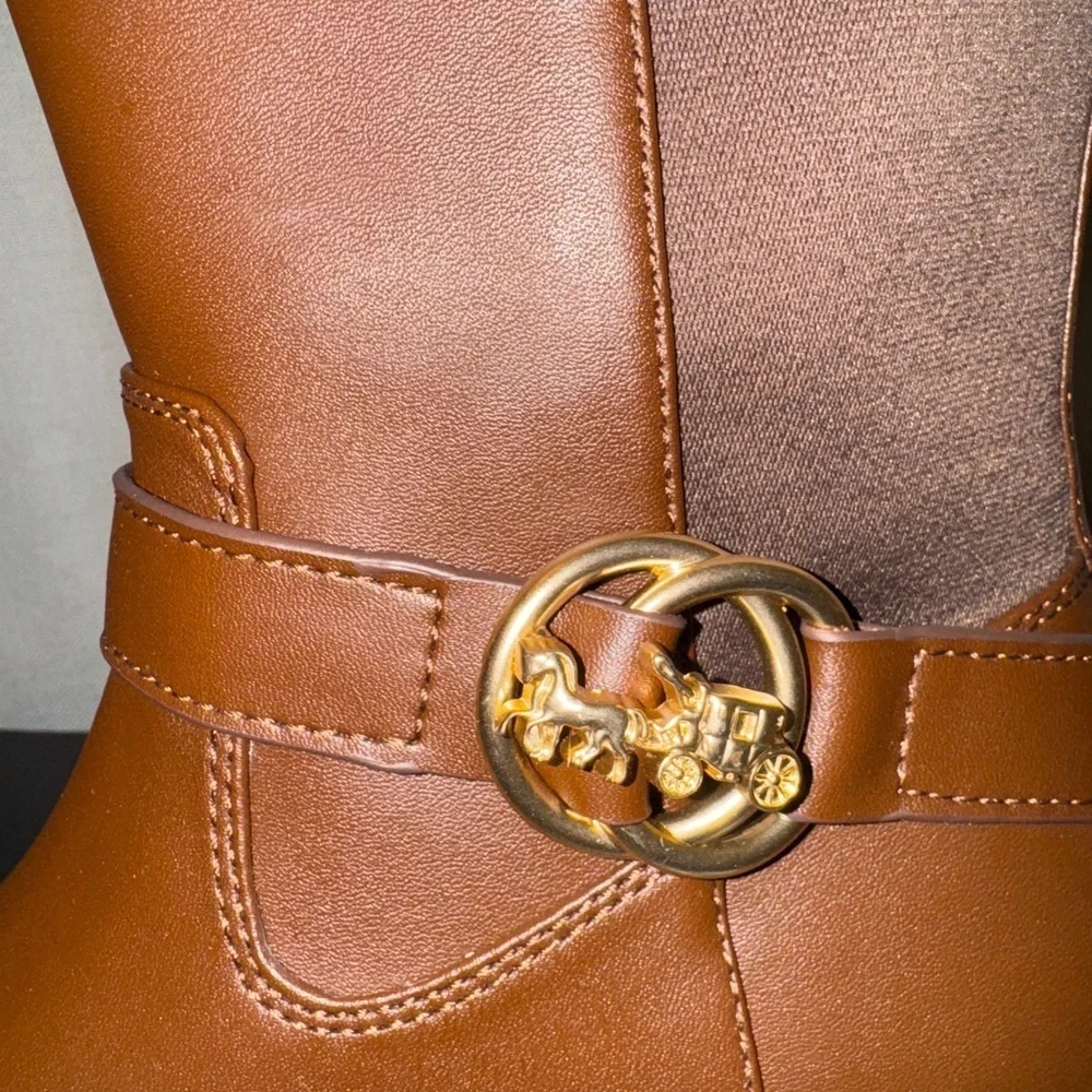 Coach Women's FarrahLogo Buckle Riding Boots NWT 6.5